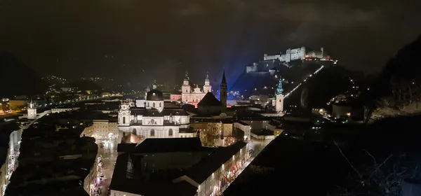 Salzburg at night at New Years Eve thumbnail