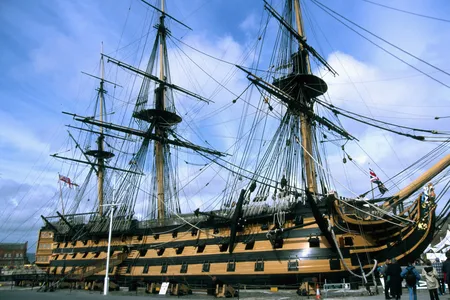 The HMS Victory&nbsp;at Portsmouth Historic Dockyard in England