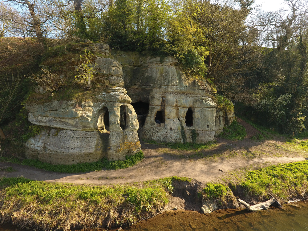 View of the cave dwelling in Derbyshire