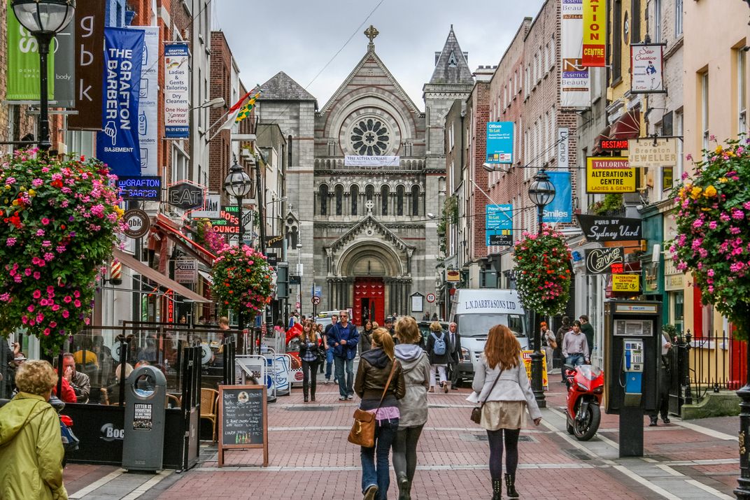 A walking street in Dublin