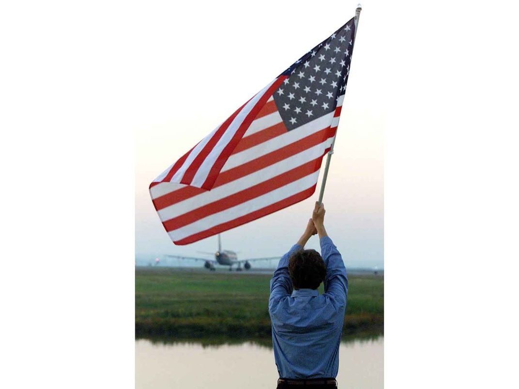 Michael Gordon with American Flag