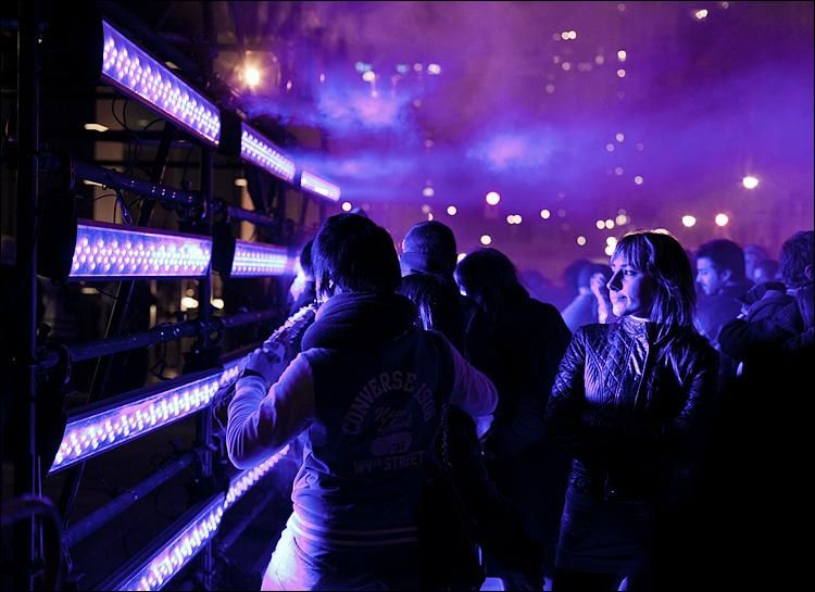 Light Installation at Yonge and Front, part of Scotiabank Nuit Blanche 2010.