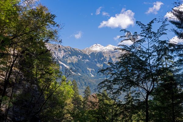 Triglav Mountains from Vintgar Gorge thumbnail