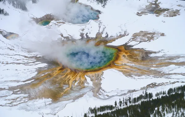 Grand Prismatic Spring in winter thumbnail