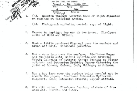 This once-secret memo lays out methods for secret writing once used by intelligence agencies.