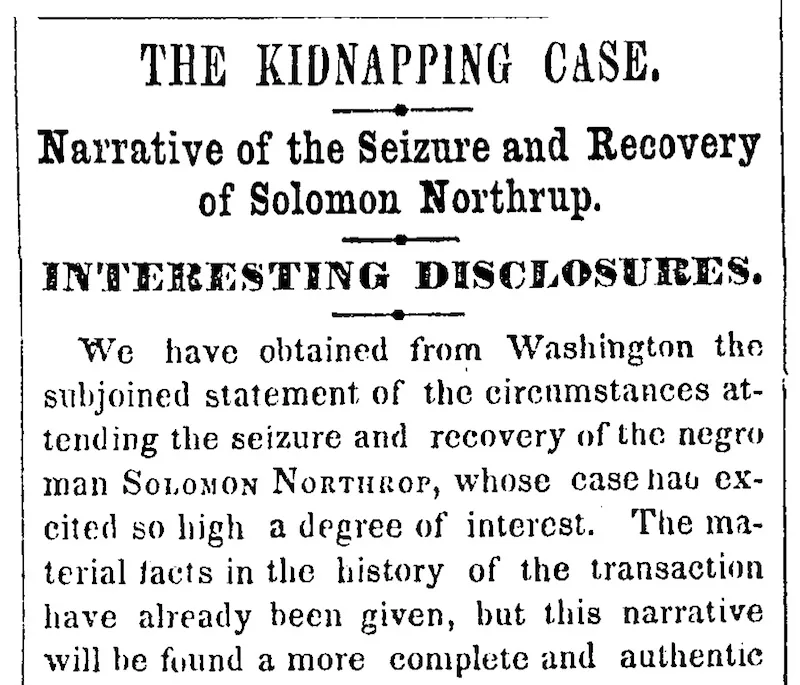 The New York Times' 1853 Coverage of Solomon Northup, the Hero of 