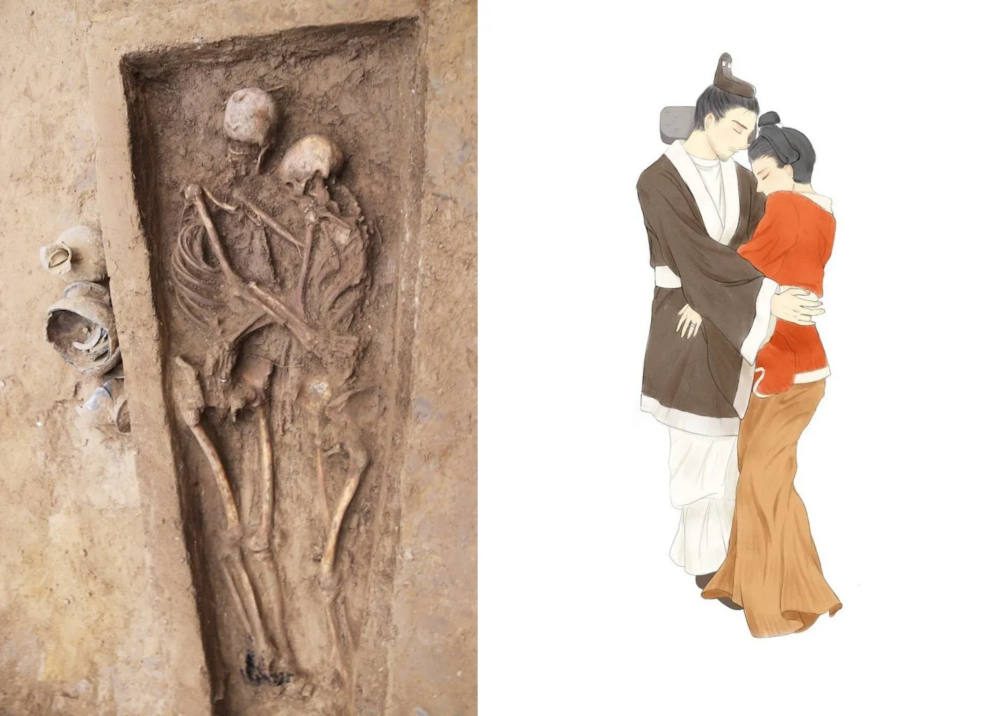 1,500-Year-Old Skeletons Found Locked in Embrace in Chinese