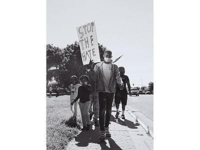 After George Floyd’s death, Jason Allende, 13, and his family joined protesters in Junction City, Kansas, on May 29, 2020.