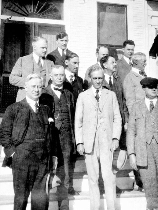 Governor Cary Hardee (center front, in white)