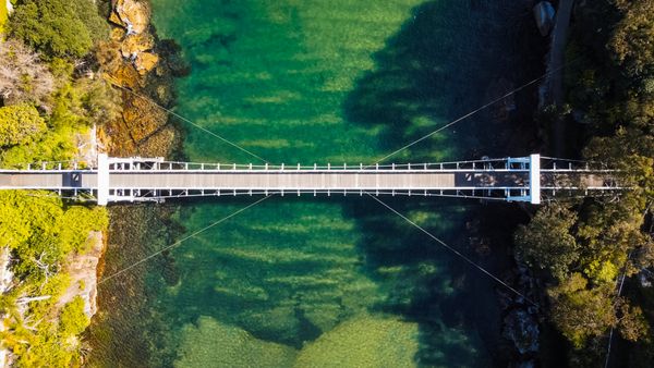 A bird's eye view of the miniature suspension bridge in Parsley Bay, Sydney thumbnail