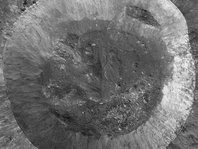 The fresh lunar crater Giordano Bruno offers a wealth of fascinating landforms to study. 