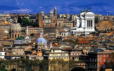 View from Piazza Garibaldi in Rome