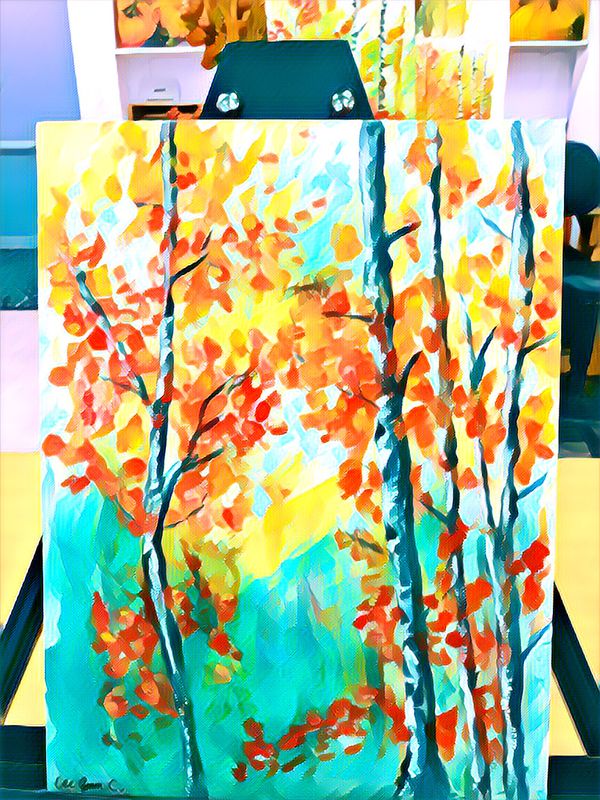 My acrylic painting of the fall trees in Virginia. thumbnail