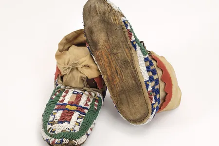 A Native American group is seeking the return of three artifacts, including these moccasins, taken from the dead following the Wounded Knee Massacre in South Dakota in 1890.