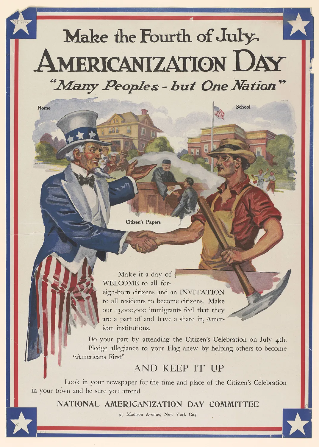 A poster promoting Americanization Day