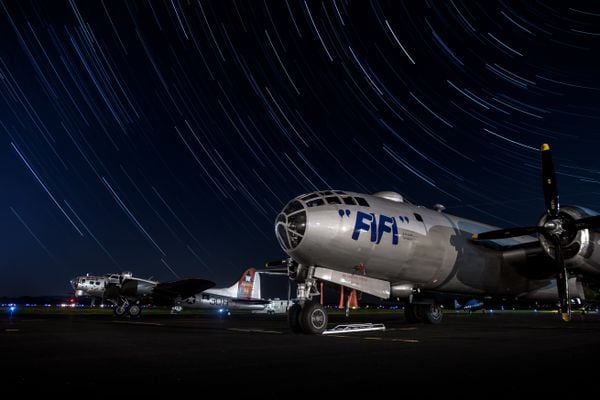 B-17 and B-29 under the stars thumbnail
