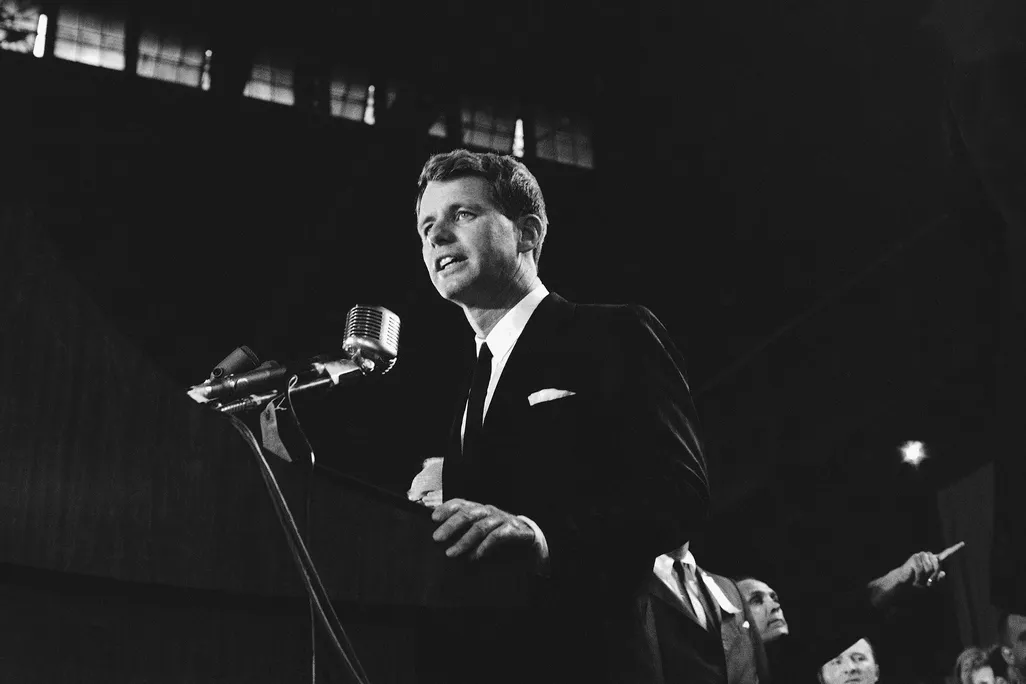 Robert F. Kennedy accepts the Democratic nomination as a candidate for the U.S. Senate in 1964.
