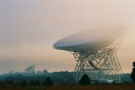 The Green Bank Telescope at the Green Bank Observatory in West Virginia was one of three observatories to receive the transmission created by artist Daniela de Paulis.