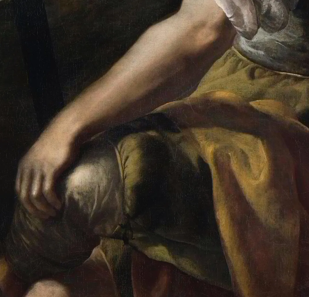 Detail of Artemisia Gentileschi's David and Goliath