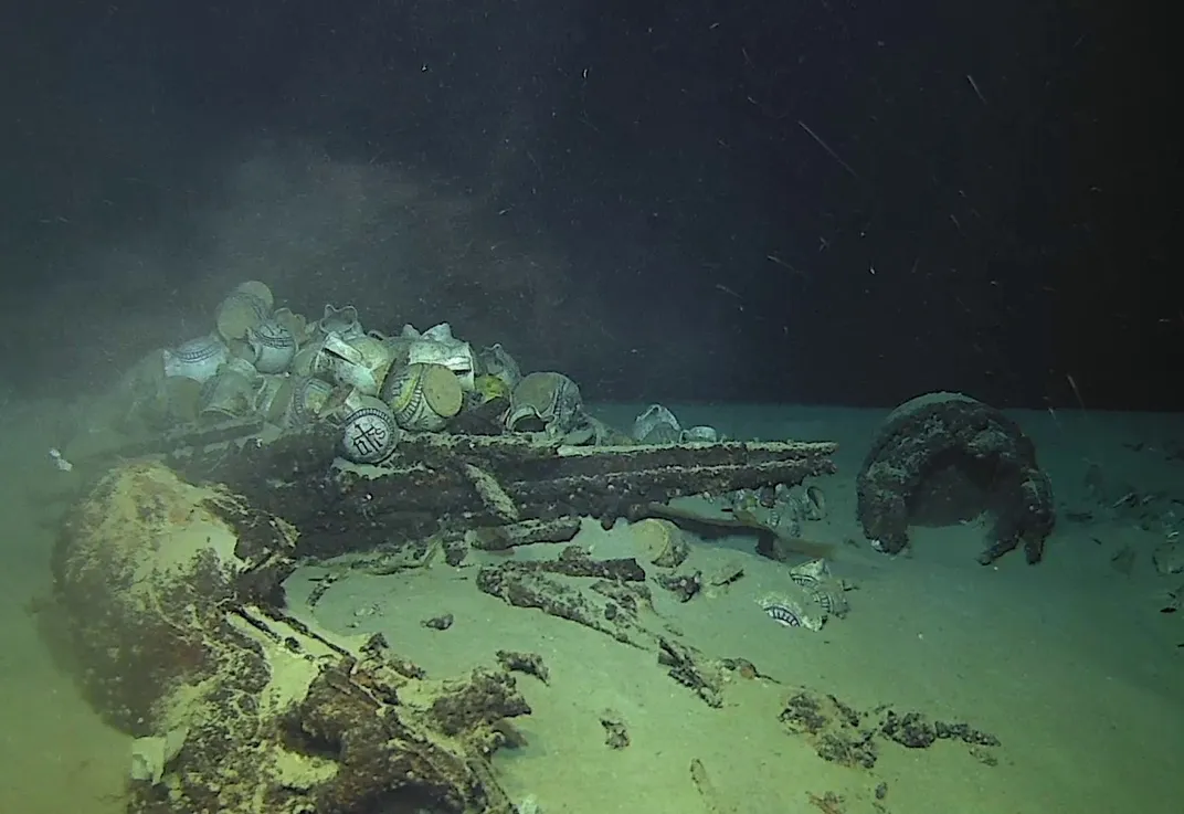 Underwater view of 16th-century shipwreck