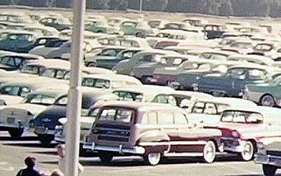Some things never change: Disneyland's parking lot in the '50s.
