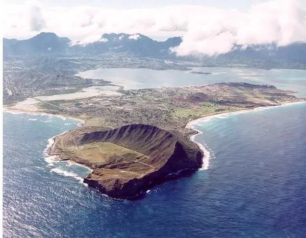 A peninsula surrounded by water.