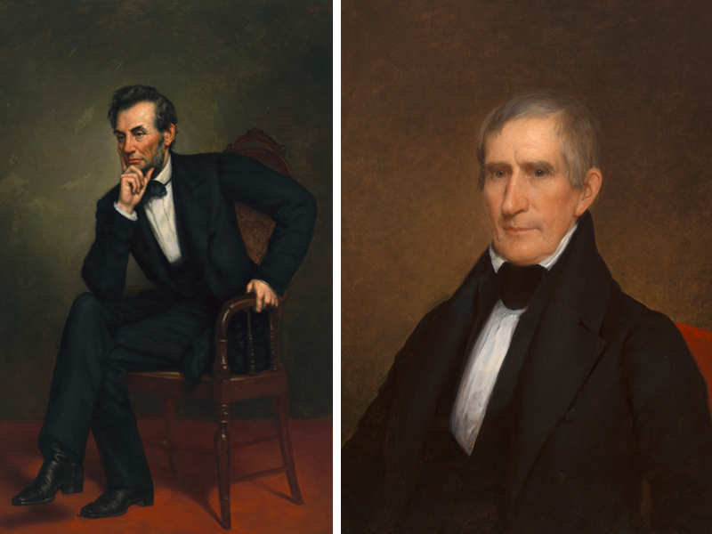 Portraits of Abraham Lincoln and William Henry Harrison