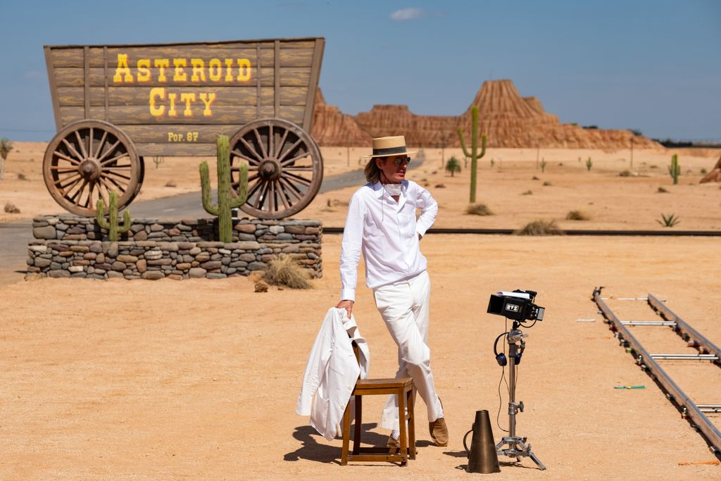 Wes Anderson on Asteroid City set