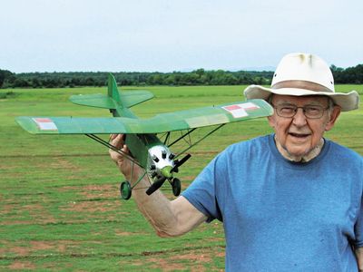 Don Srull has built hundreds of airplane models, including the PWS-10, a 1930s-era fighter flown by the Polish air force.