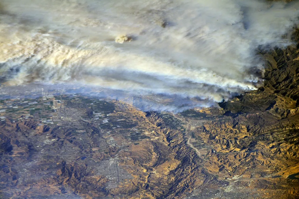 A view of the California fires taken from the International Space Station