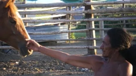 Stanford Addison, the Arapaho horse whisperer featured in the film, "Silent Thunder."