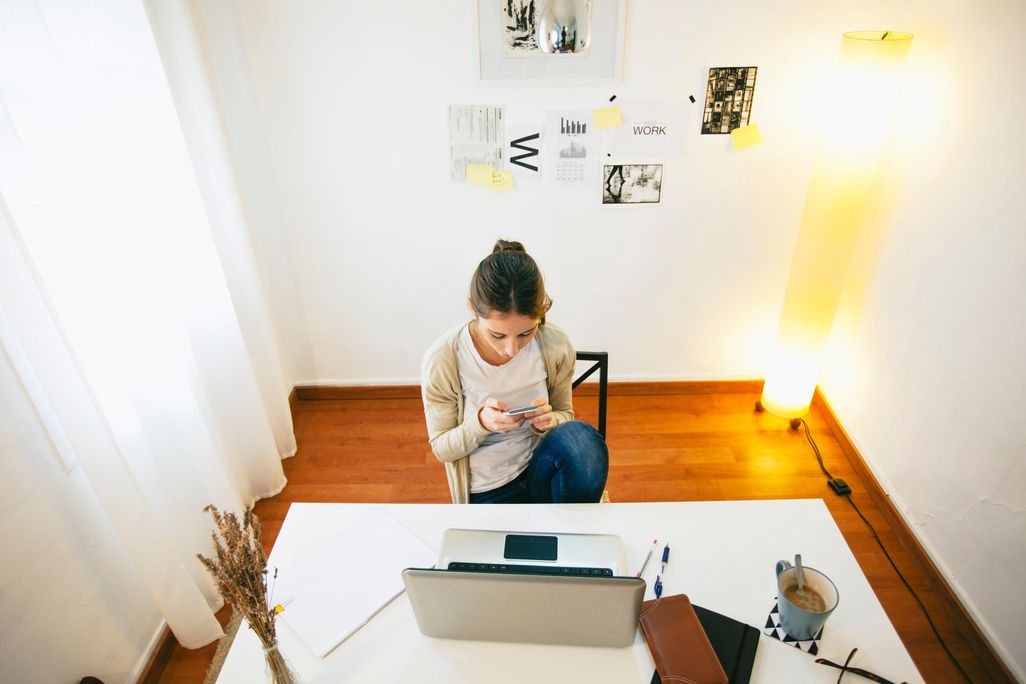 woman on computer