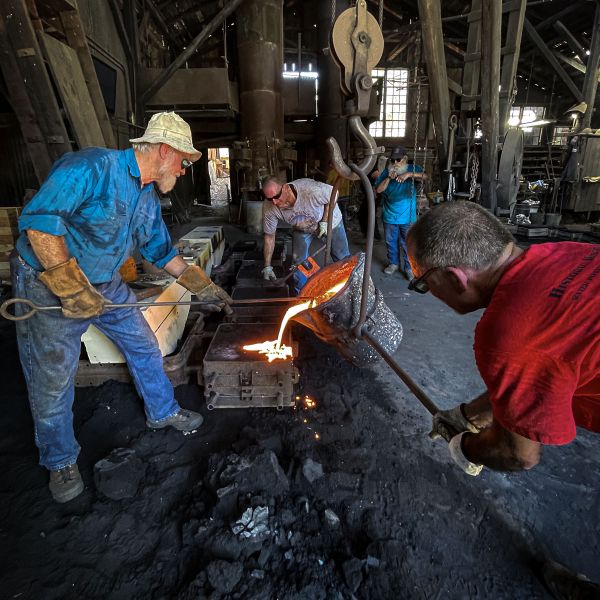 Pouring iron, Knight Foundry, Sutter Creek, Calif. thumbnail