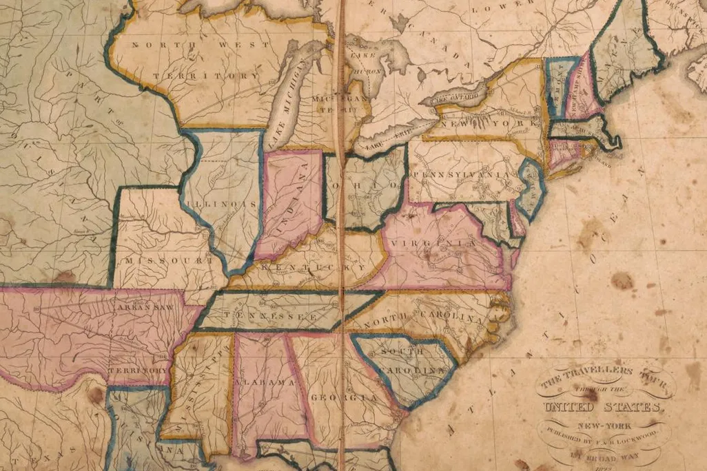 Map from the Travelers’ Tour Through the United States