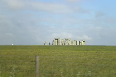 A view of Stonehenge from the road
