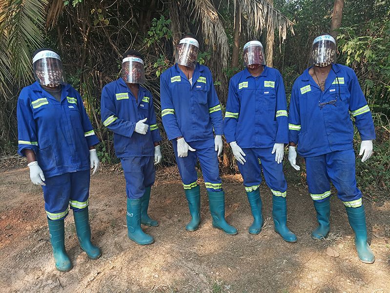 Workers at the J.A.C.K. Chimpanzee Sanctuary