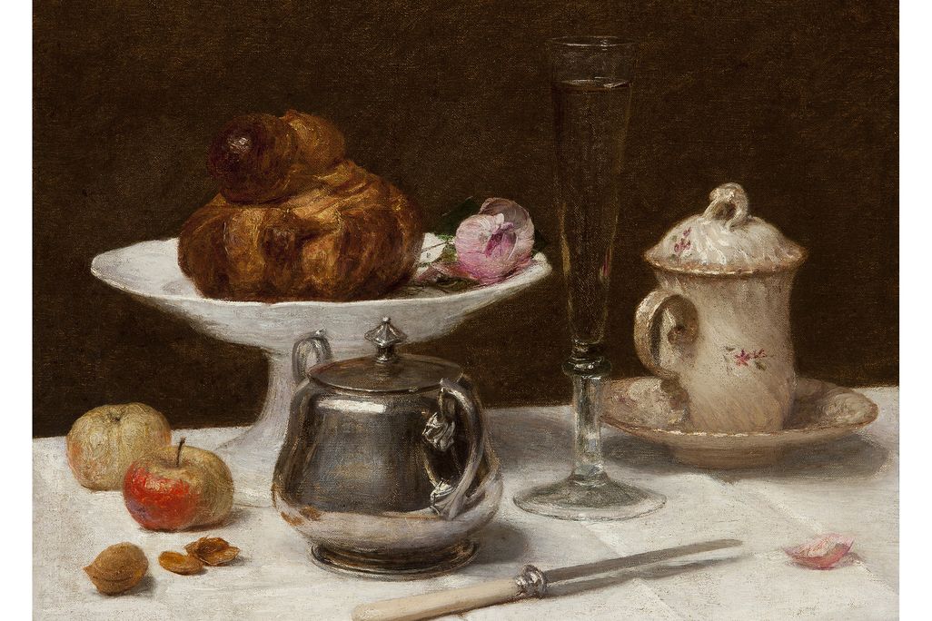 OPENER - In Still Life With Brioche, c. 1890, Victoria Dubourg Fantin-Latour captures the buttery crust of a signature pastry.