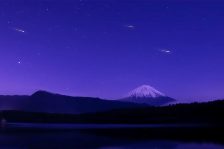 An artist's representation of an artificial meteor shower.