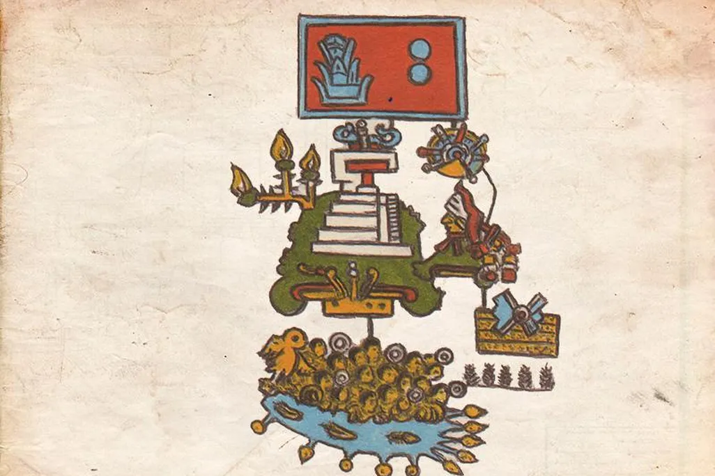 Aztec pictogram referencing 1507 earthquake