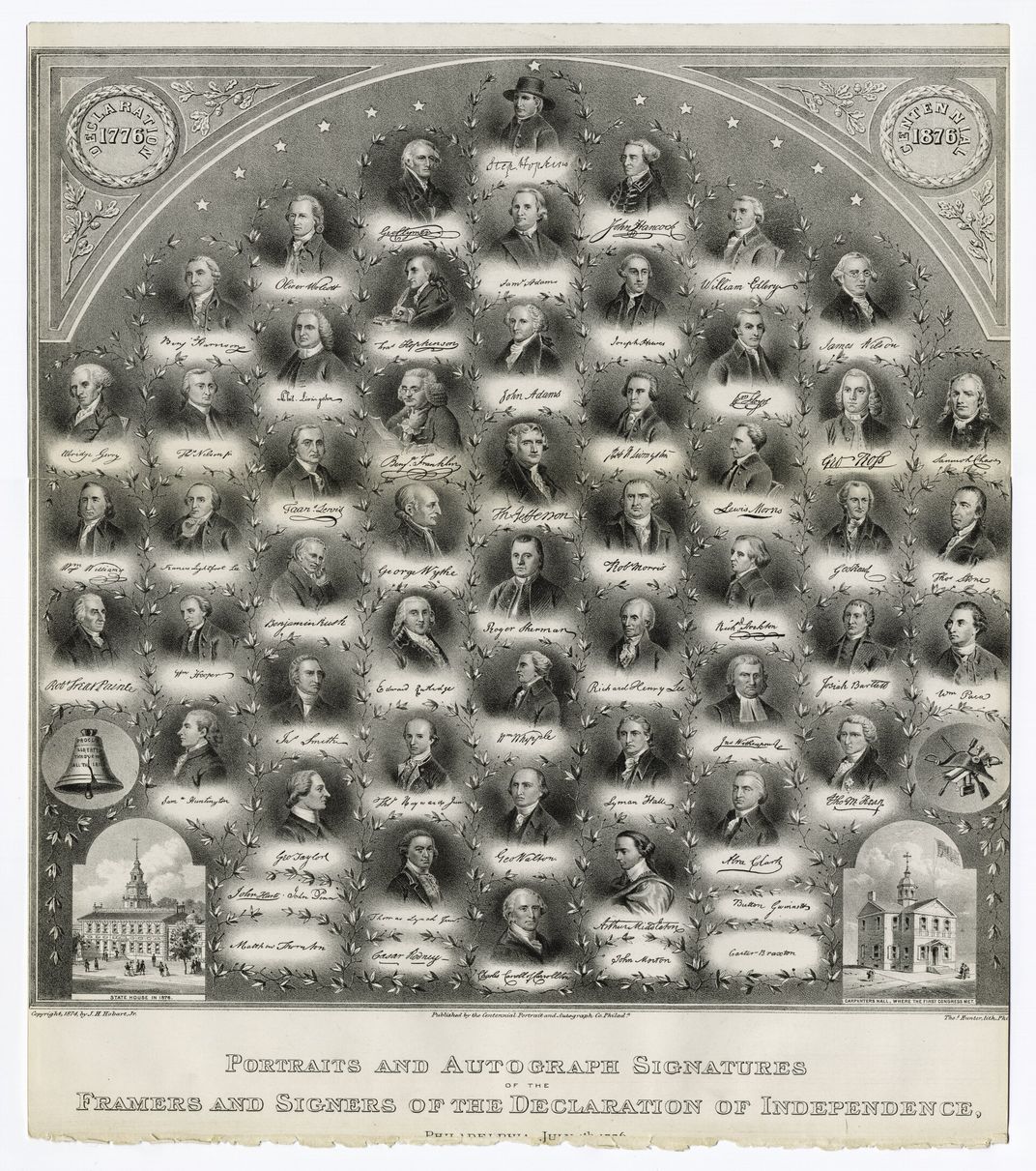 Portraits of the signers of the Declaration of Independence