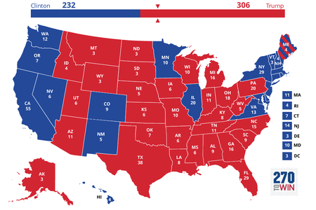 The electoral map in 2016, that is, assuming there are no faithless electors