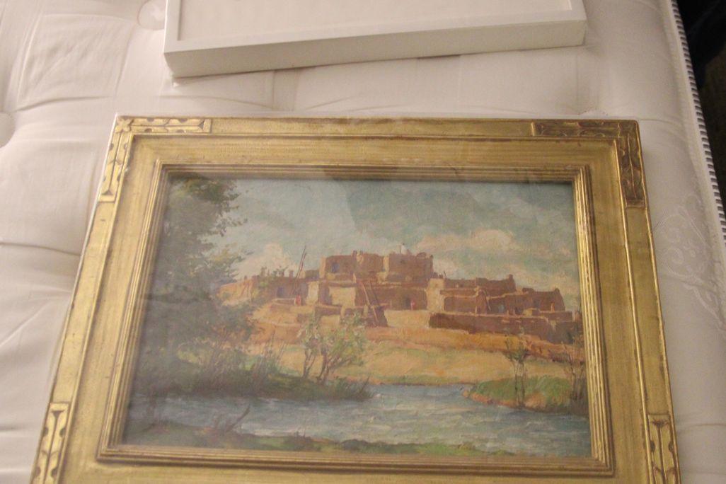 Piece of artwork on a bed