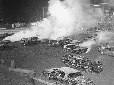 Competition at the West End Fair Demolition Derby, Gilbert, Pennsylvania