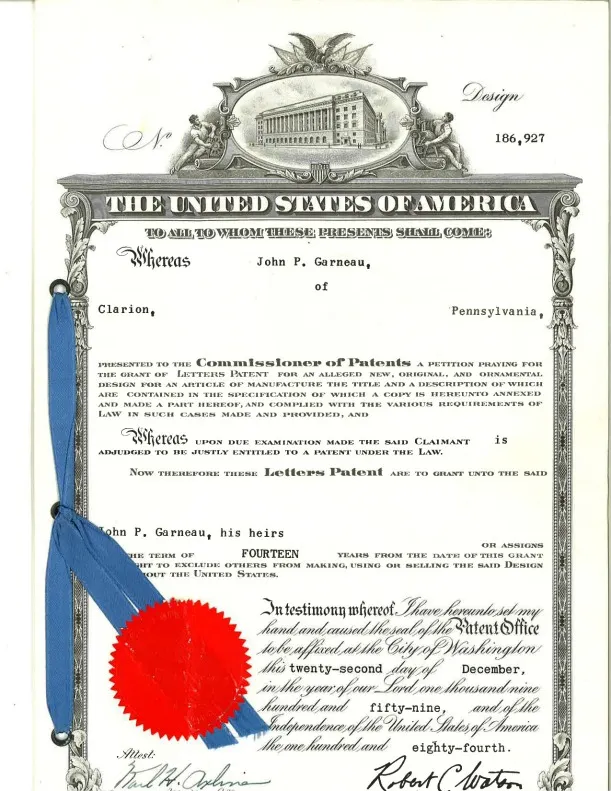 A scan of the original patent filed in 1959.