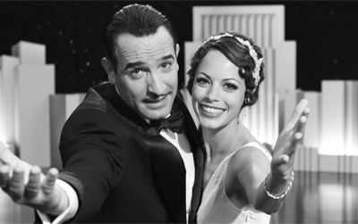 Jean Dujardin as George Valentin and Berenice Bejo as Peppy Miller in Michel Hazanavicius's film The Artist.