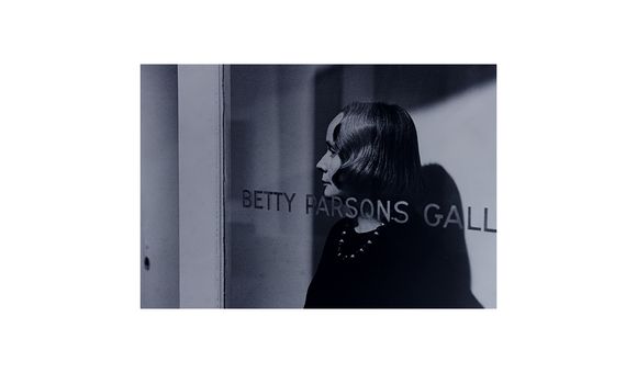 Betty Parsons standing in the doorway of her gallery, 196-? / unidentified photographer. Betty Parsons Gallery records and personal papers, circa 1920-1991, bulk 1946-1983. Archives of American Art, Smithsonian Institution.