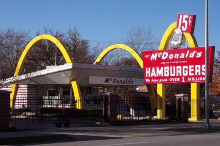 A former McDonald's, now a museum in Illinois. Richard "Dick" McDonald, one of the two McDonald brothers who started the chain (and who is played by Nick Offerman in a new movie) invented both the Golden Arches and the "over 1 million sold" sign.