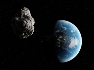 A stock illustration of an asteroid near Earth.&nbsp;Astronomers believe our &quot;mini-moon&quot; originated from the Arjuna asteroid belt.