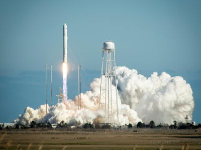 An earlier launch of one of Orbital Science's Antares rockets from Wollops, April 21, 2013.