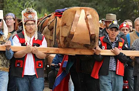 Each pole is 20 feet high and weighs over 2,000 pounds. 
